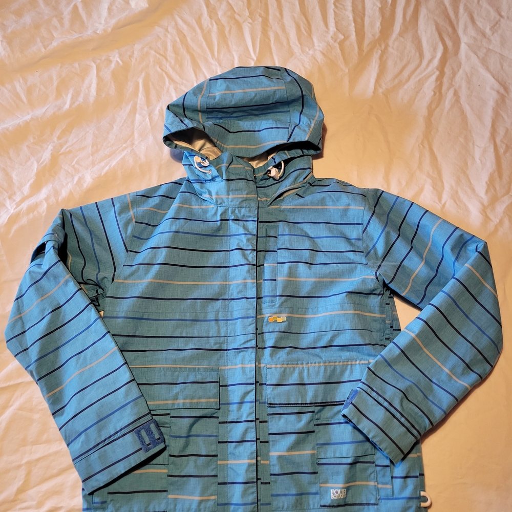 FourSquare Blue Striped Ski/Snowboard Jacket